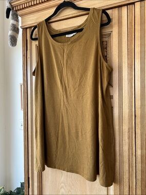 LOFT Sleeveless Tank in Olive Brown XL cotton/modal